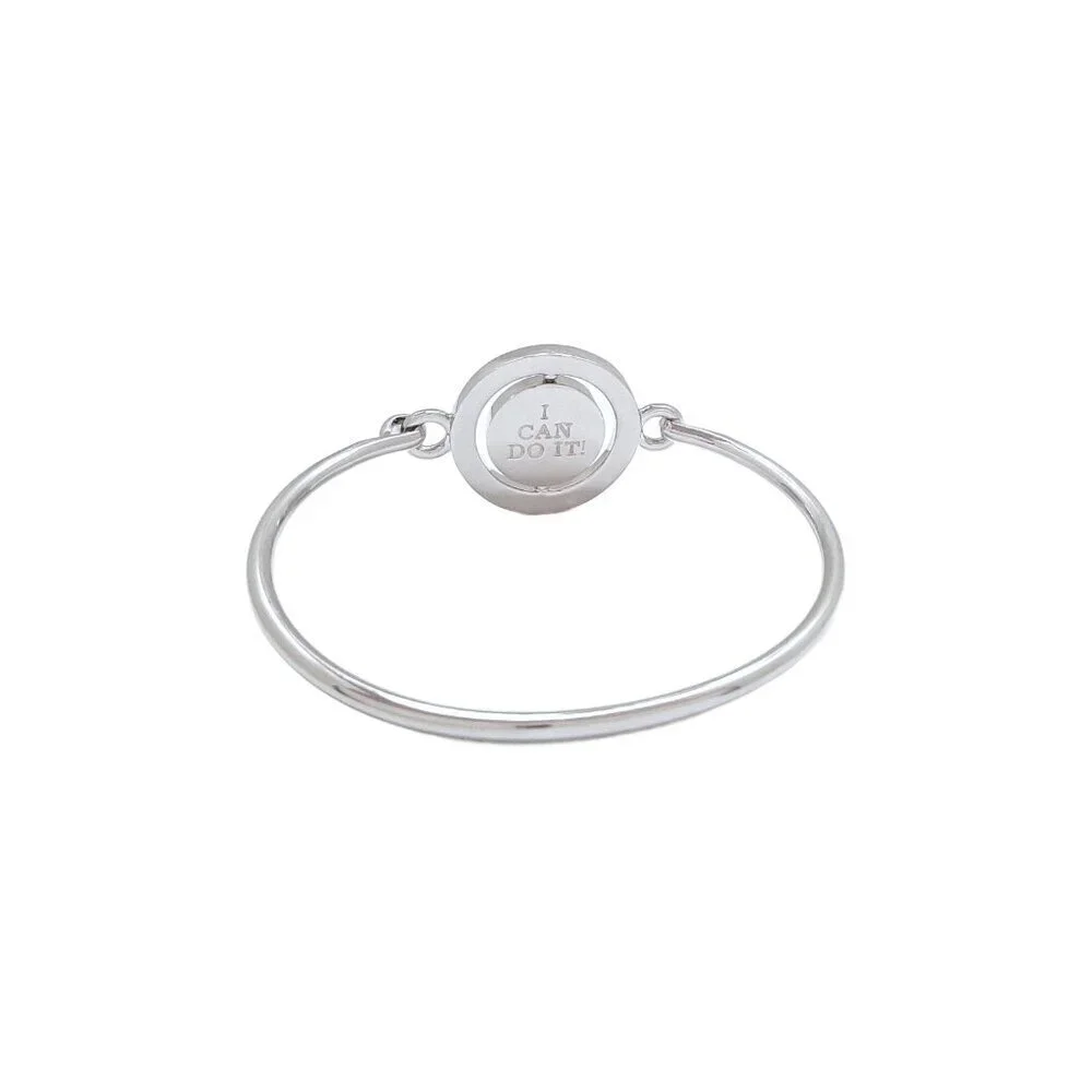 Carolee Capricorn Zodiac Sign Silver Tone Double Sided Charm Bangle Bracelet